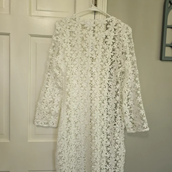 Dreamers White Floral Lace Swim Coverup - Picture 4 of 5